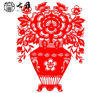 Qingdao Guya Handcrafted Paper Cuttings: Lotus, Peony, Plum Blossom, Magpie and Vase Designs for the New Year and Spring Festival