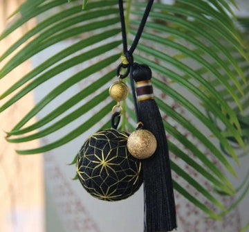 Handmade Temari Embroidered Car Hanging – Traditional Chinese-style accessory, understated luxury – for promotion and a pay rise