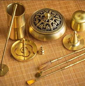 13-piece solid brass incense burner set