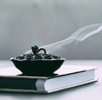 Lotus-shaped incense burner