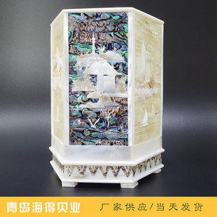 Qingdao Shell Carving Pen Holder, Conch Shell Craft, Souvenir and Gift Pen Holder