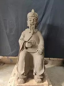 Colour-painted clay sculpture of the Third Lord Huang