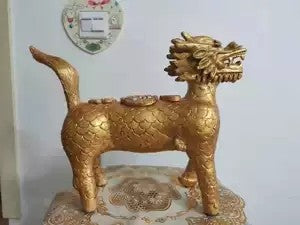 Clay sculpture of a qilin