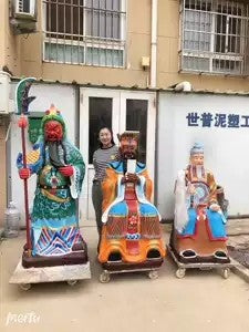 Statues of Guan Gong, the God of Wealth, the Dragon King and the Matchmaker God