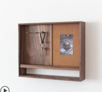 Solid wood New Chinese-style cover box for electricity meter, key box, entryway storage, wall-mounted distribution box with black walnut finish
