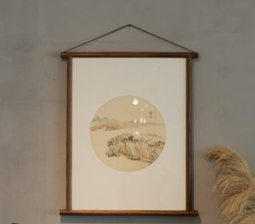 Zen-inspired New Chinese-style Painting: Black Walnut Decorative Picture Frame, Hanging Scroll, Solid Wood Frame—Perfect for Entryways and Living Room Walls
