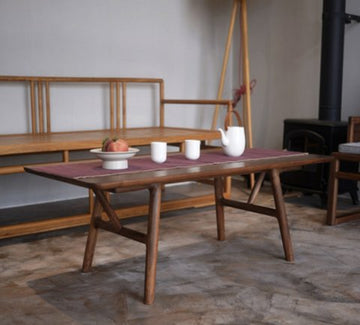 Zen-inspired New Chinese-style Coffee Table for the Living Room: Round-Legged Tatami-Style Original Minimalist Furniture in Black Walnut