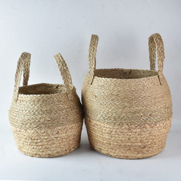 Nordic-style woven storage baskets: minimalist, hand-woven planters and flower baskets in a wide-bodied design – manufacturer