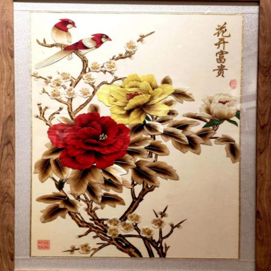 Wheat Straw Painting (Flowers of Prosperity)