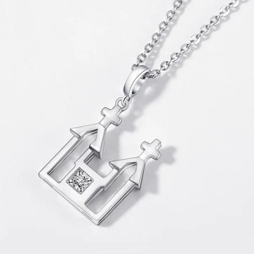 Ruqi Jewellery  A Century of Qingdao  Church  S925 Silver Topaz Pendant