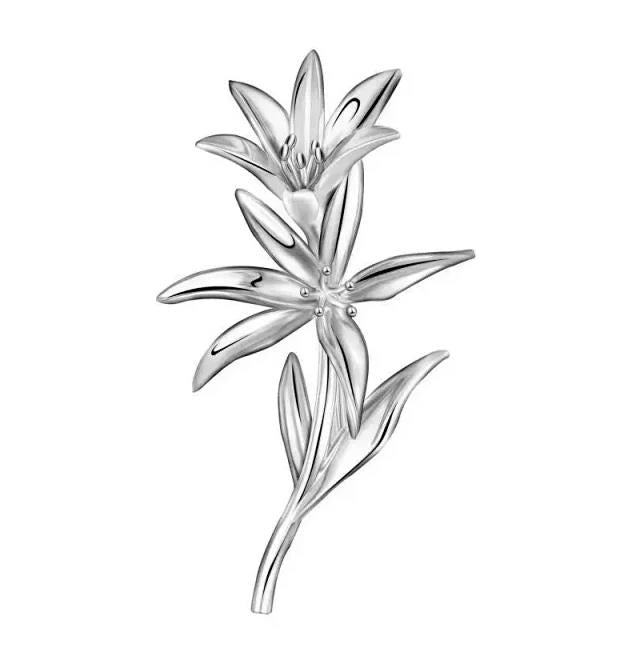 Ruqi Jewellery | A Century of Qingdao | Laoshan Lily | S925 Silver Brooch
