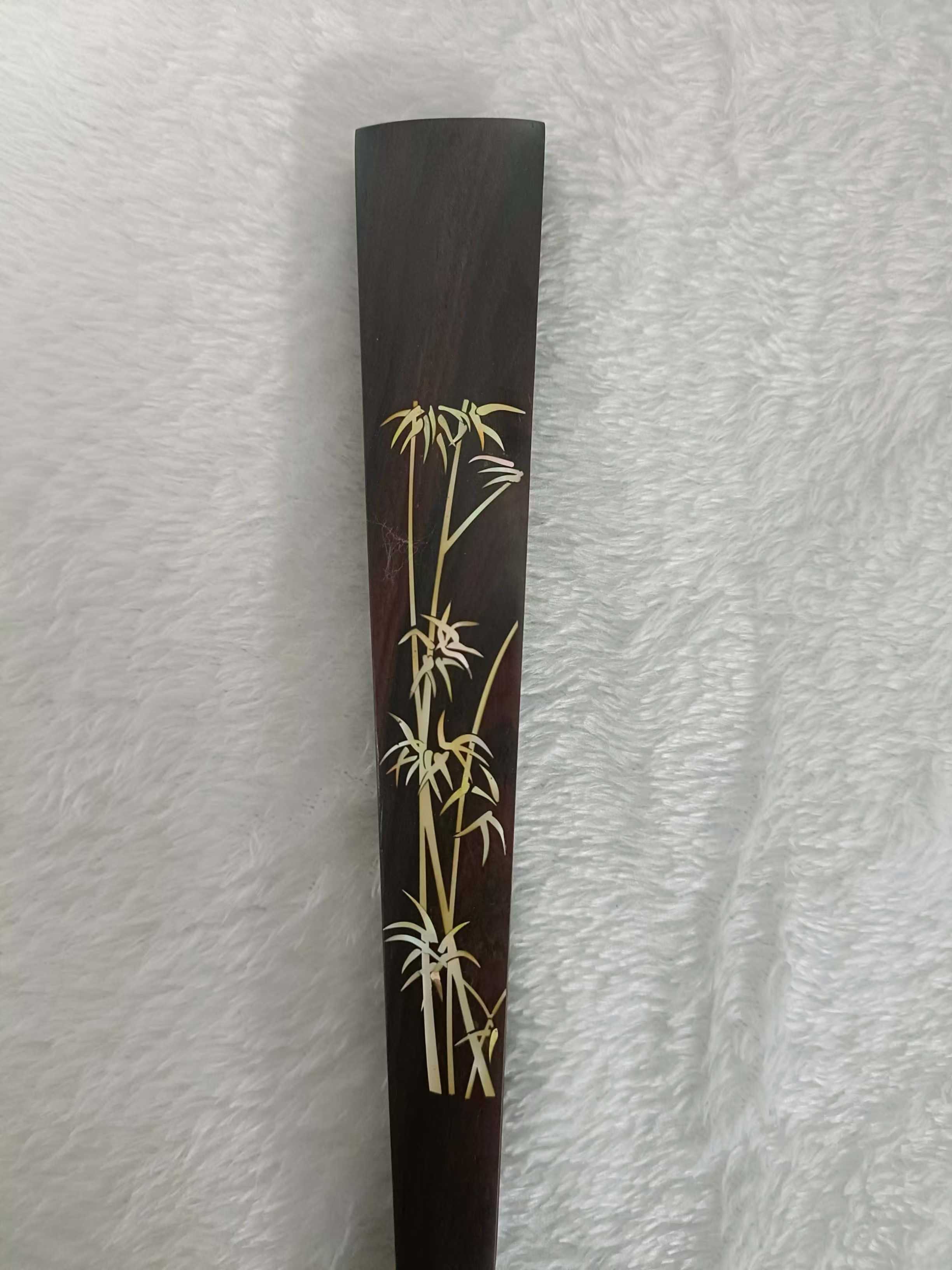 Dianbei Family  Rosewood Folding Fan with Mother-of-Pearl Inlay