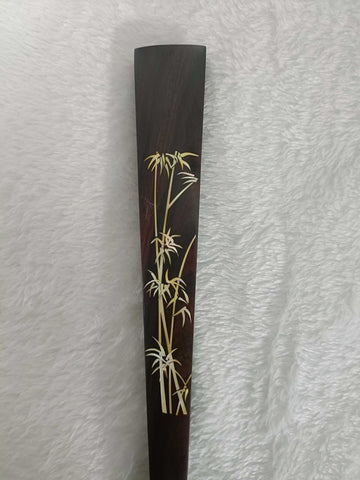 Dianbei Family  Rosewood Folding Fan with Mother-of-Pearl Inlay