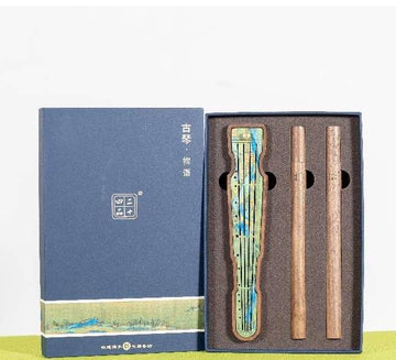 ‘A Thousand Miles of Rivers and Mountains: A Guqin Tale’ – Shadow and Flow Collection: Incense Sticks and Walnut Incense Box Set – Natural Plant-Based Incense