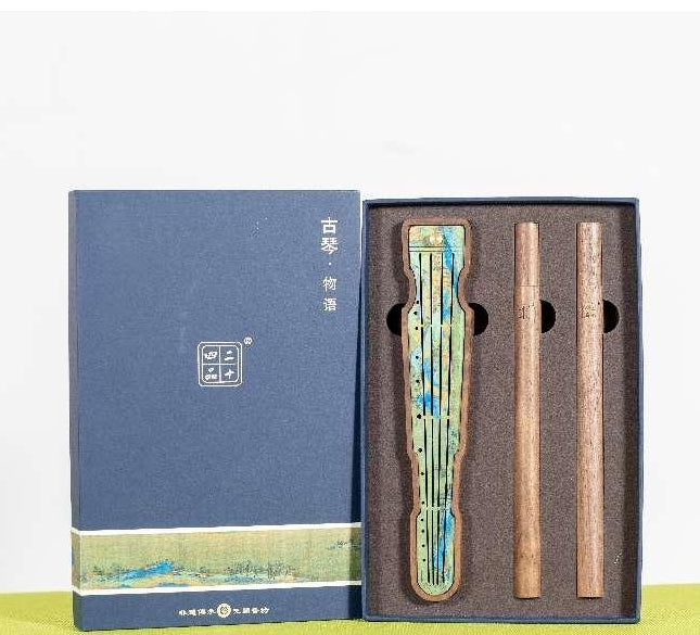 ‘A Thousand Miles of Rivers and Mountains: A Guqin Tale’ – Shadow and Flow Collection: Incense Sticks and Walnut Incense Box Set – Natural Plant-Based Incense
